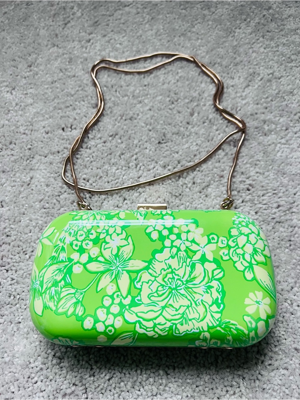 Lilly Pulitzer Limeade it’s a spring thing hardshell Clutch Crossbody Lime Green
